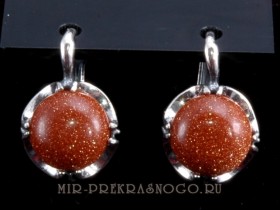 Серьги с авантюрином Фиона сНАВ-329