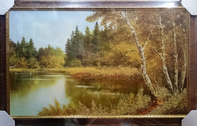 Картина янтарная большая "Осенняя"