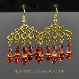 Серьги авторские с хрусталем Эсмеральда асНХР-304