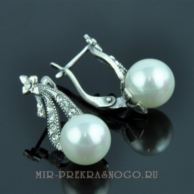Серьги с им.жемчугом Созвездие сИЖМ-1255