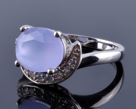 Кольцо серебро с лунным камнем &quot;Вуаля&quot;