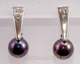 Серьги с жемчугом Бриз сИЖМ-218