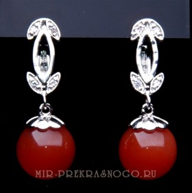 Серьги с сердоликом Изыск сНСР-512