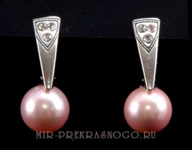 Серьги с жемчугом Бриз сИНЖ-217
