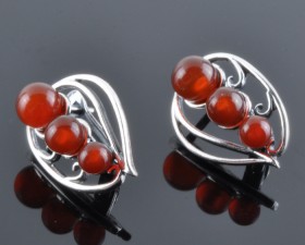 Серьги с сердоликом "Калинка"