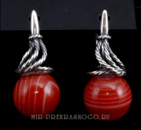 Серьги с сердоликом Сфера сНСР-243
