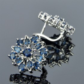 Серьги с цирконом Семицветик сНЦР-2400