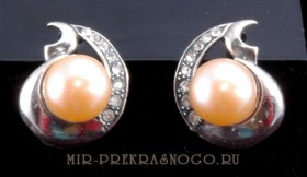 Серьги с жемчугом Льдинка сНЖМ-307