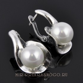 Серьги с иск. жемчугом Камея сИЖМ-1134
