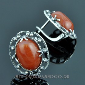Серьги с сердоликом Калипсо сНСР-1239