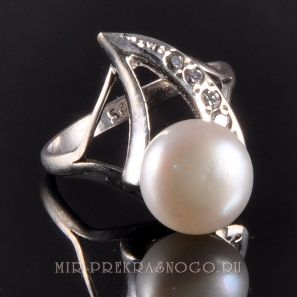 Кольцо серебро с жемчугом Бригантина скНЖМ-055-КВМ