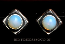 Серьги с лунным камнем Клио сНЛК-458