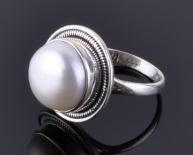 Кольцо серебро с жемчугом &quot;Орбита&quot;