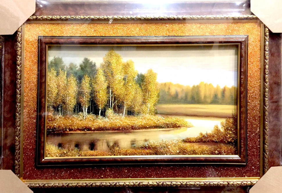 Картина янтарная большая "Волшебная Река"