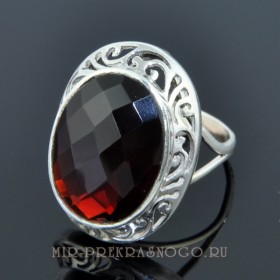 Кольцо серебро с гранатом Виндзор скНГР-1222