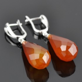 Серьги с сердоликом Капли сНСР-5762