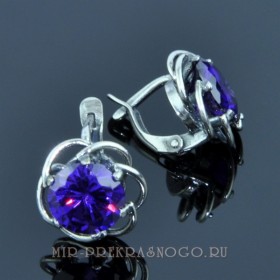 серьги с цирконом Шарм сНЦР-1280